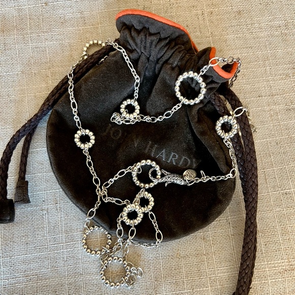 John Hardy Open Circle Stationed Long Chain Necklace in Sterling Silver - Picture 15 of 15